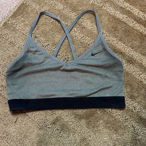 Nike Women's Charcoal and Black Sports Bra